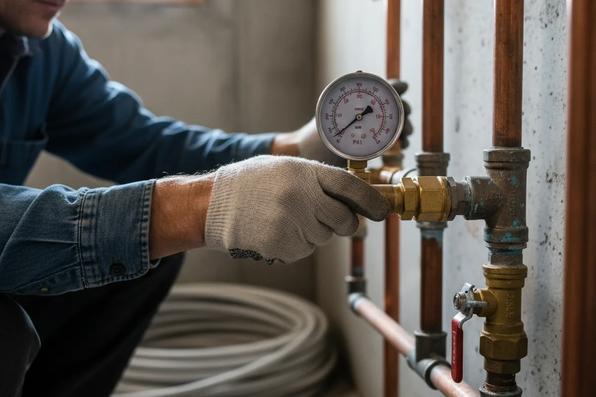 Pressure testing a repaired line during Water Line Repair in Donner